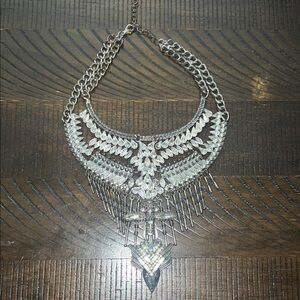 Chic Silver Statement Necklace